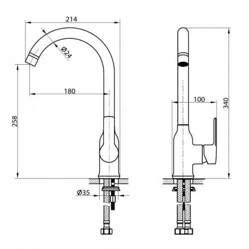 Смеситель Elghansa Emerald New 5691010 для кухни хром