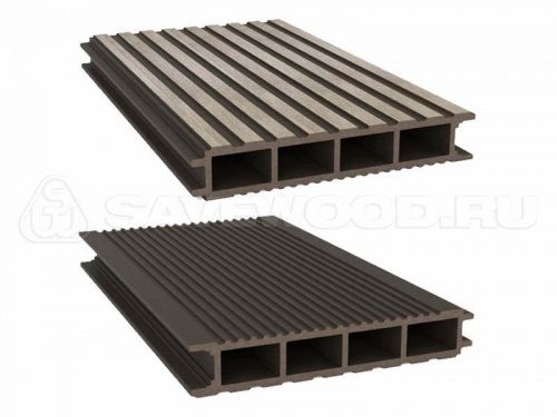 Террасная доска Savewood Standard Ulmus темно-коричневый 4000х148x25 мм