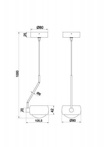 Подвесной светильник Technical Lens MOD072PL-L8W3K 8W белый