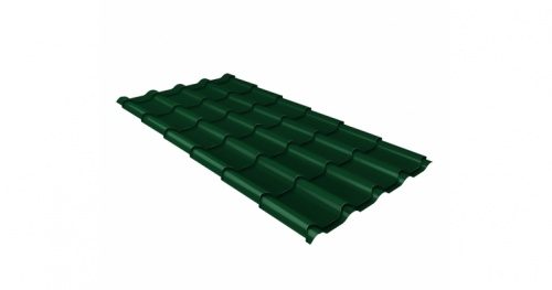 Металлочерепица Grandline Камея 0.5 Velur X RAL 6005 зеленый мох