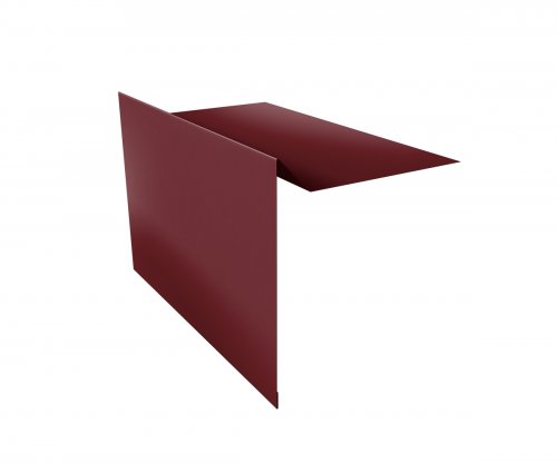 Планка ветровая для мягкой кровли 130х25х100 0.5 Satin с пленкой RAL 3005 красное вино (2м)