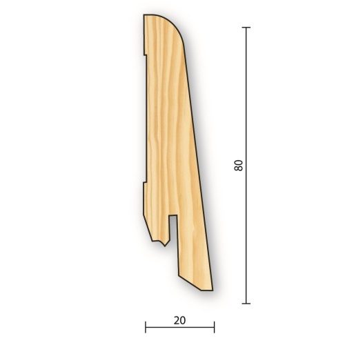 Плинтус шпонированный Tarkett Дуб Скандинавский 80х20 мм