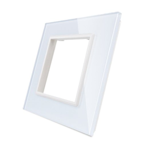 Стеклянная рамка Livolo однопостовая белая C7-SR-11