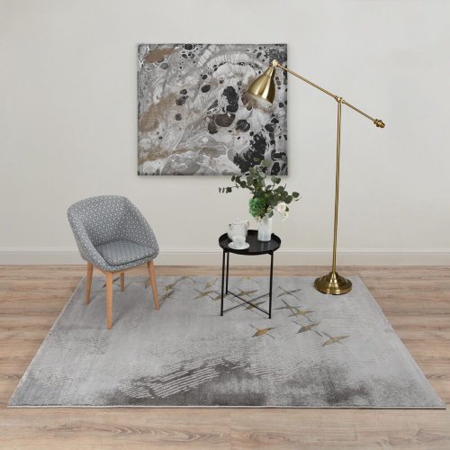Турецкий ковер Almira HE415 L.Grey/Gold 3x2 м прямоугольный