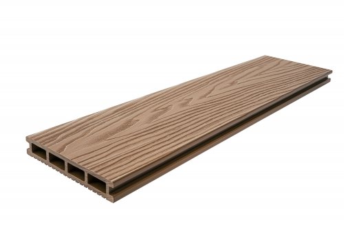 Террасная доска T-DECKS Premium 3D Optima Classic+Solo, без обработки, 3000х150х25мм, цвет орех