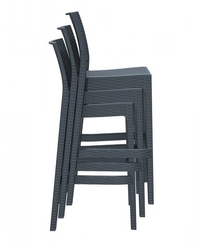 Стул пластиковый барный Jamaica антрацит