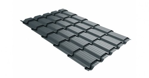 Металлочерепица Grandline Квадро профи 0.5 Velur X RAL 7016 антрацитово-серый