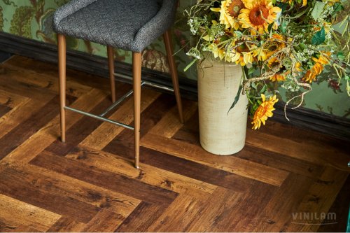 Виниловый ламинат Vinilam Parquet Herringbone Парижский паркет