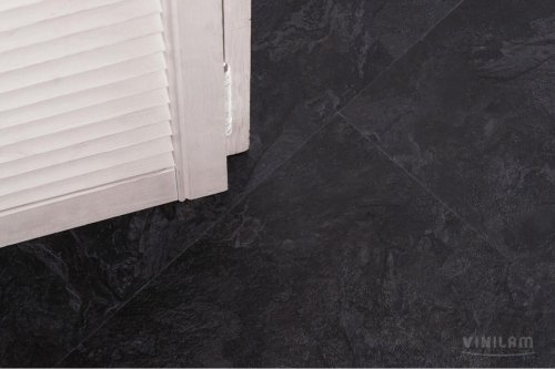 Виниловый ламинат Vinilam Ceramo Stone Сланцевый черный 61607