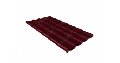 Металлочерепица Grandline Камея 0.45 Drap RAL 3005 красное вино