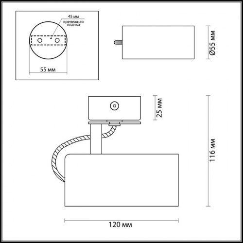 Светильник потолочный Odeon Light Kiko 3873/1C GU10 50 Вт