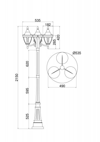 Садово-парковый светильник Outdoor Rivoli O026FL-03B