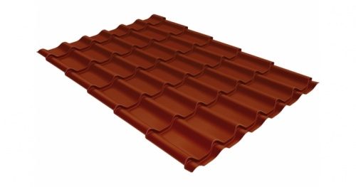 Металлочерепица Grandline Классик 0.5 Velur X RAL 8004 терракота