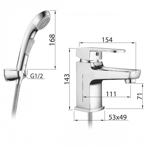 Смеситель Elghansa Scarlett 16B2225 для раковины с гарнитуром для биде хром