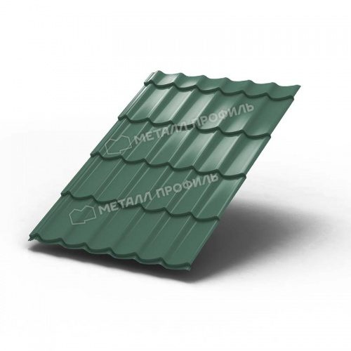 Металлочерепица МП Макси (PURMAN-20-Tourmalin-0.5) Tourmalin Светло-зеленый металлик