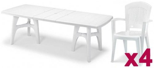 Комплект пластиковой мебели President Tris Super Elegant Monobloc белый