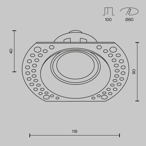 Встраиваемый светильник Technical Dot DL042-01-RD-B 50W черный