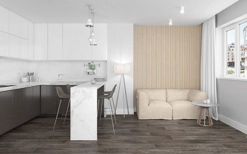 Керамогранит Laparet Soho чёрный ректифицированный 20х120 K-1620/MR