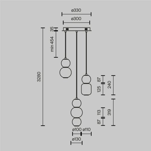 Подвесной светильник Maytoni Drop MOD273PL-L33G3K 33W золото