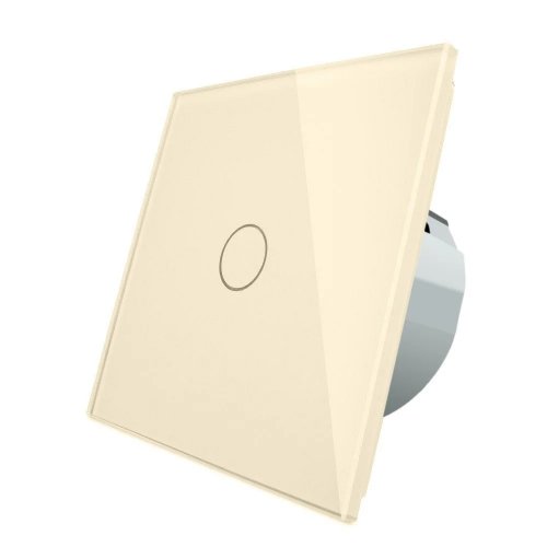 Сенсорный выключатель Livolo однолинейный с функцией ДУ (бежевый) VL-C701R-14