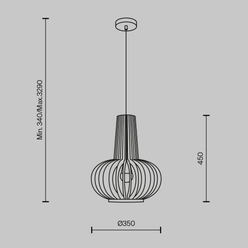 Подвесной светильник Maytoni Roots MOD193PL-01W 40W черный