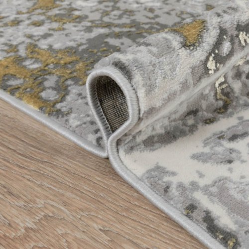 Турецкий ковер Almira GR734 Grey/Gold 1,7x1,2 м прямоугольный