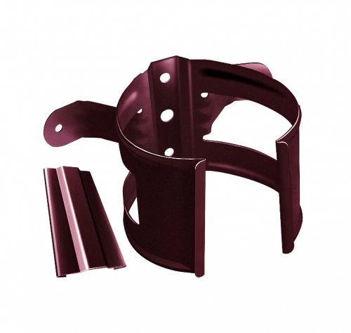 Хомут трубы металлический на дерево Grand Line ПВХ бордо RAL 3005