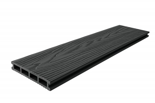 Террасная доска T-DECKS Premium 3D Optima Classic+Solo, без обработки, 4000х150х25мм, цвет графит