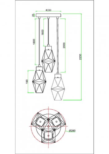 Подвесной светильник Maytoni Coctail time MOD325PL-03G