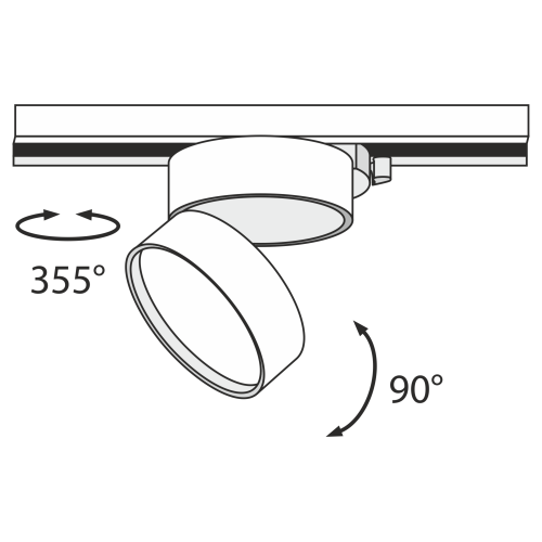 Трековый светильник Technical ONDA TR007-1-18W3K-B4K