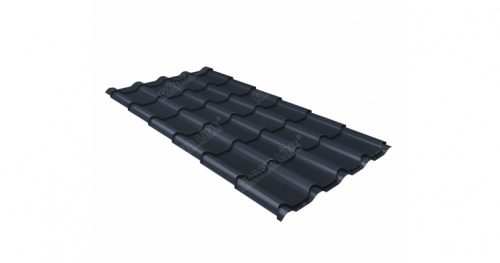 Металлочерепица Grandline Камея 0.5 Satin RAL 7024 мокрый асфальт