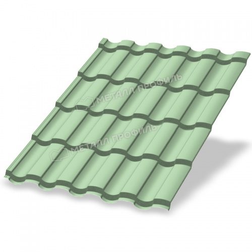 Металлочерепица МП Монтекристо-ML NormanMP (ПЭ-01-6019-0.5) 6019 Зеленая пастель