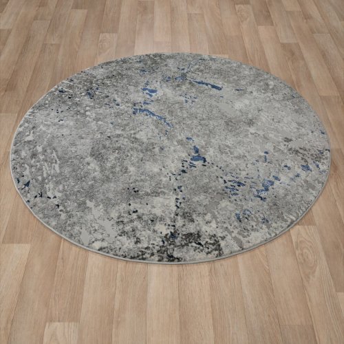 Турецкий ковер Almira E1621 Grey/N.Blue 1,6x1,6 м круглый