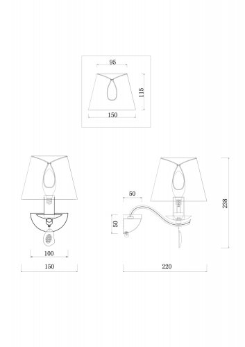 Настенный светильник (бра) Freya Monique FR2001WL-01G