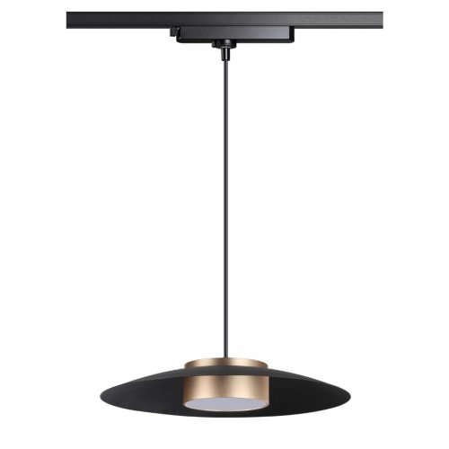 Трековый светильник однофазный светодиодный Novotech Port 358592 18W черный/золото, провод 1м