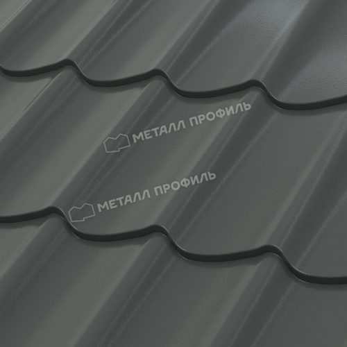 Металлочерепица МП Ламонтерра (PURETAN-20-RR23-0.5) RR23 Темно-серый