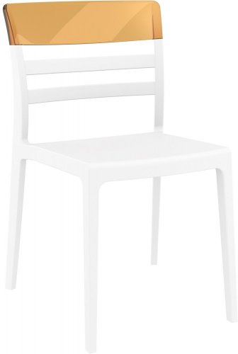 Стул пластиковый Moon белый/янтарный