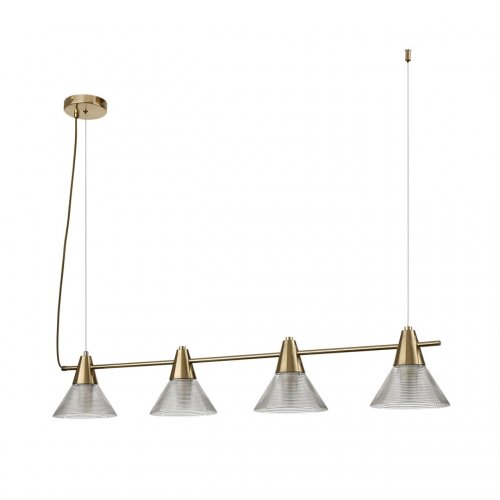 Светильник подвесной Lumion Corne цвет латунь титаниум, прозрачный арт. 6596/4A  4*60W E27