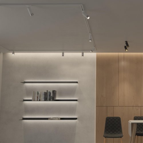 Трековый светильник для однофазного двухжильного шинопровода Novotech Port 370862 9W белый/серебро