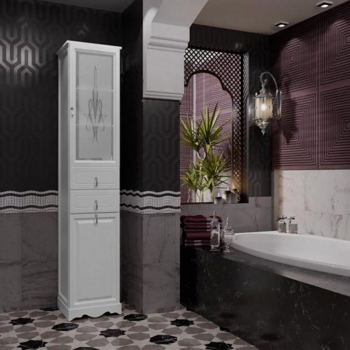 Пенал Opadiris Тибет 40 прав., напольный, белый