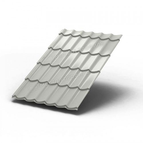 Металлочерепица МП Макси (ПЭ-01-9002-0.45) 9002 Серо-белый