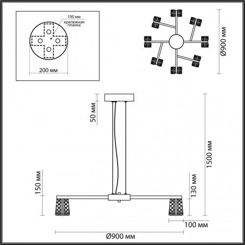 Люстра Odeon Light Mirage 5030/53L LED 53