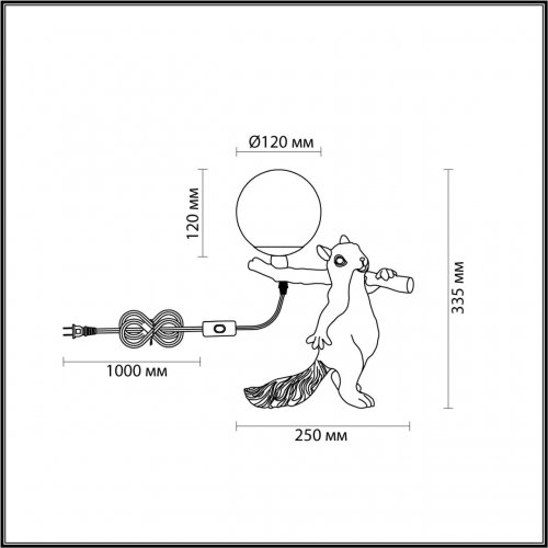 Настольная лампа Lumion Squirrel 6522/1T 1*40W разноцветный
