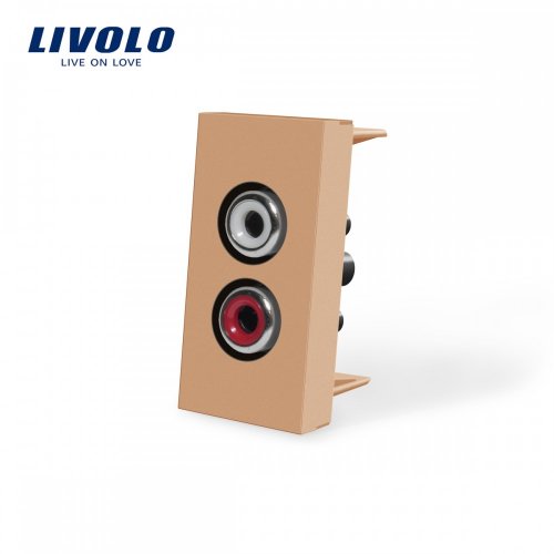 Модуль розетки АУДИО Livolo золотая VL-C7-1AD-13