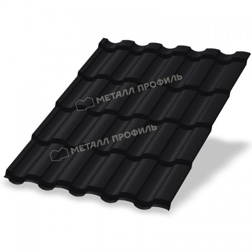 Металлочерепица МП Монтекристо-XL (PURMAN-20-9005-0.5) 9005 Черный темный