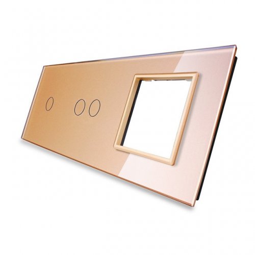 Стеклянная панель Livolo для одноклавишного и двухклавишного сенсорных выключателей и одной розетки C7-C1/C2/SR-13