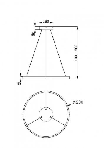 Подвесной светильник Maytoni Rim MOD058PL-L32BK 36W черный