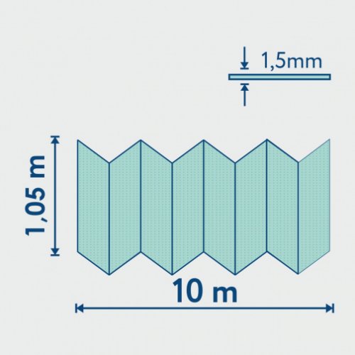 Подложка-гармошка перфорированная для теплых водяных полов под LVT, SPC, WPC  1.5 мм