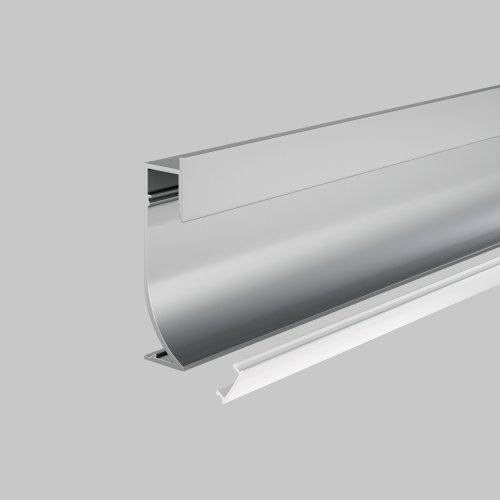 Алюминиевый профиль плинтус с подсветкой 53x14 мм серебро Led Strip
