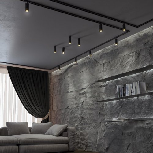 Трековый светильник для однофазного двухжильного шинопровода Novotech Port 370863 9W черный/золото